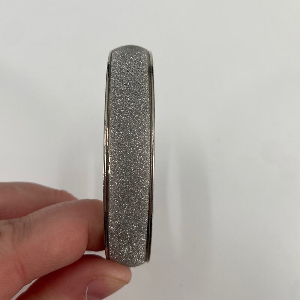 Silver glitter bangle bracelet